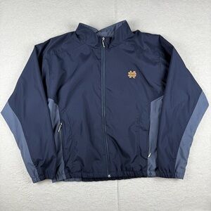 Gear for Sports Notre Dame Men’s Large Navy Full Zip Windbreaker Jacket